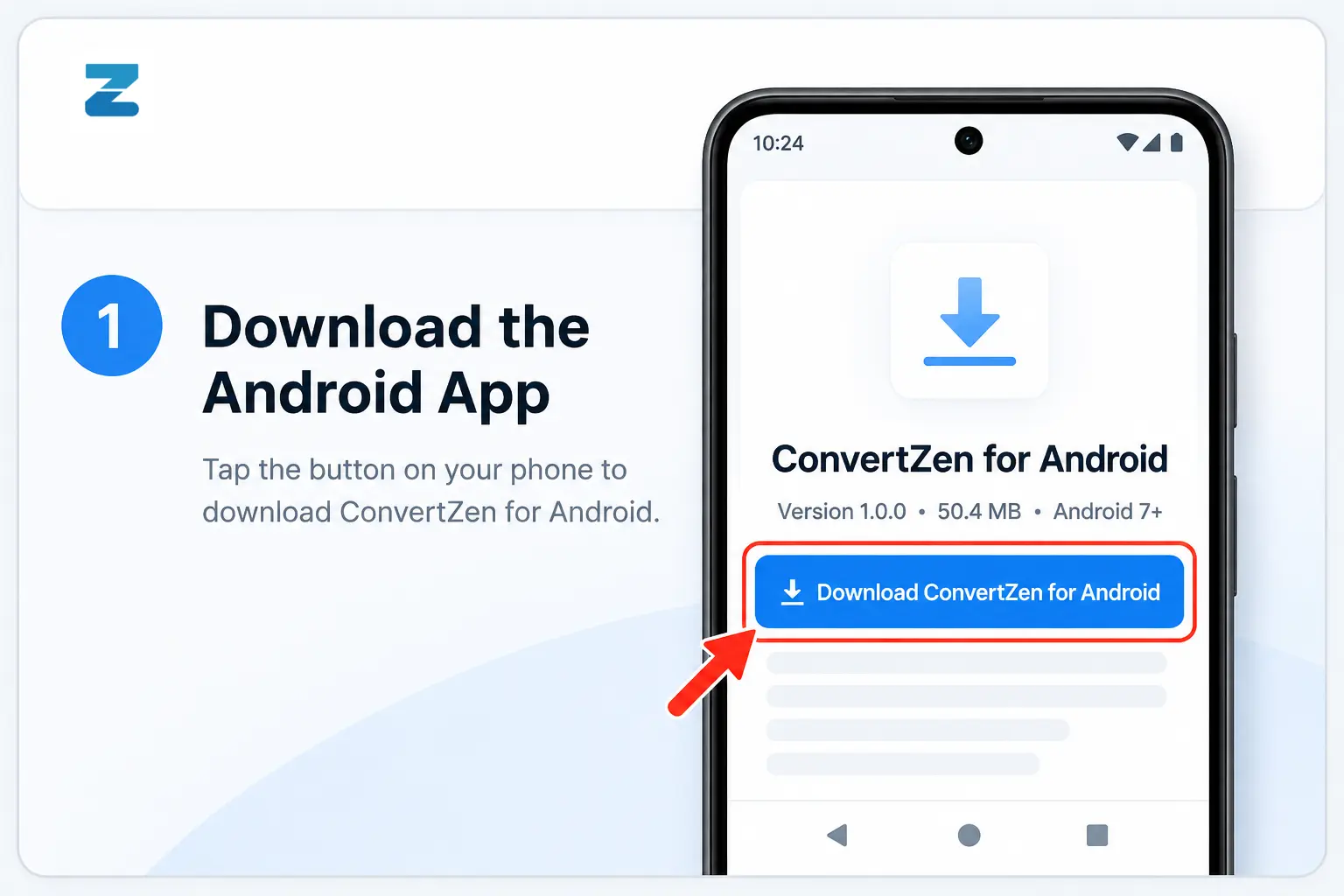 ConvertZen Android installation step 1