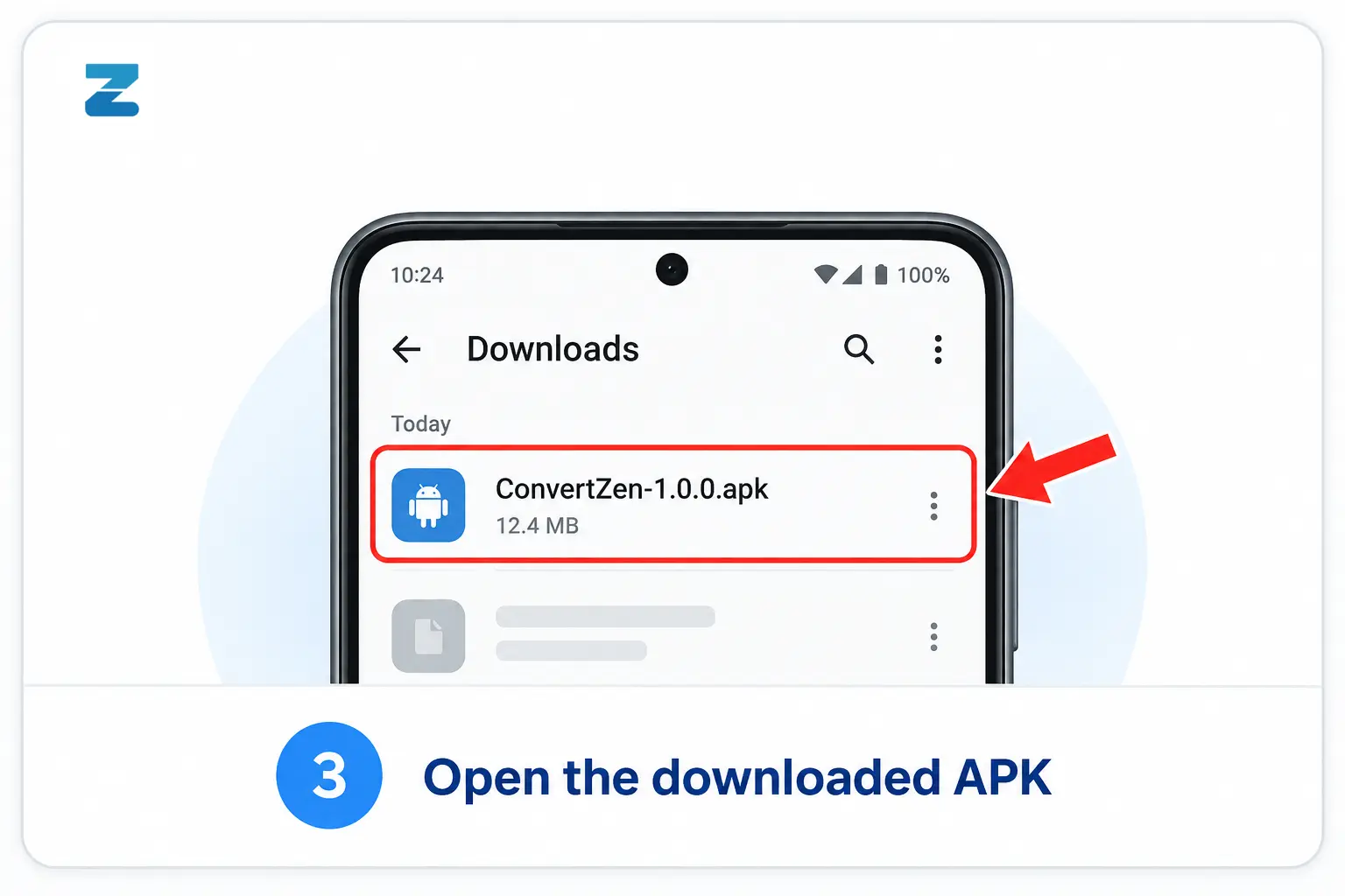 ConvertZen Android installation step 3