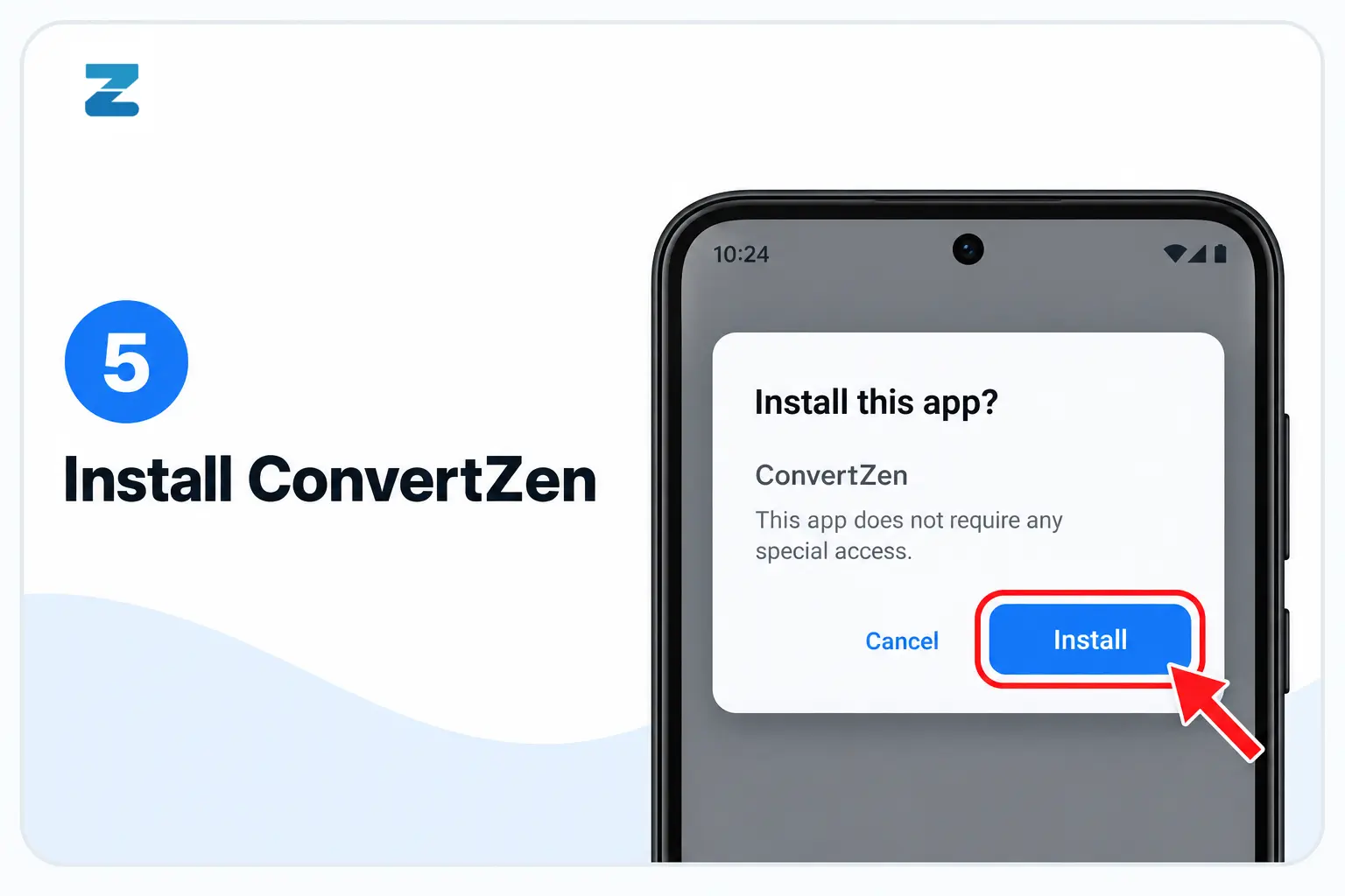 ConvertZen Android installation step 5