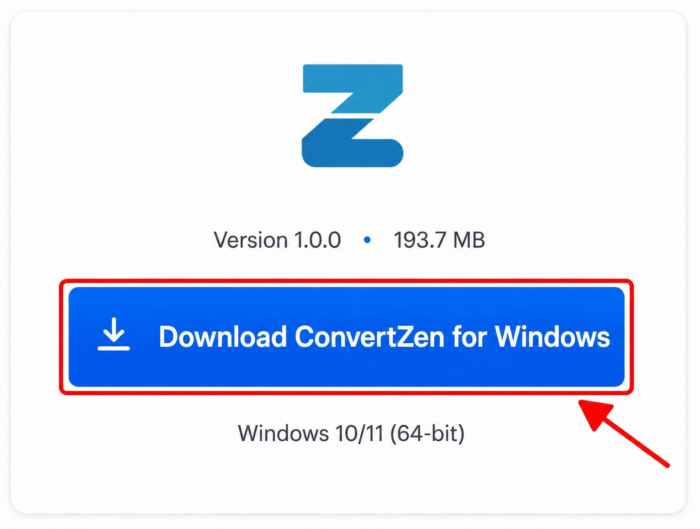 ConvertZen Windows installation step 1