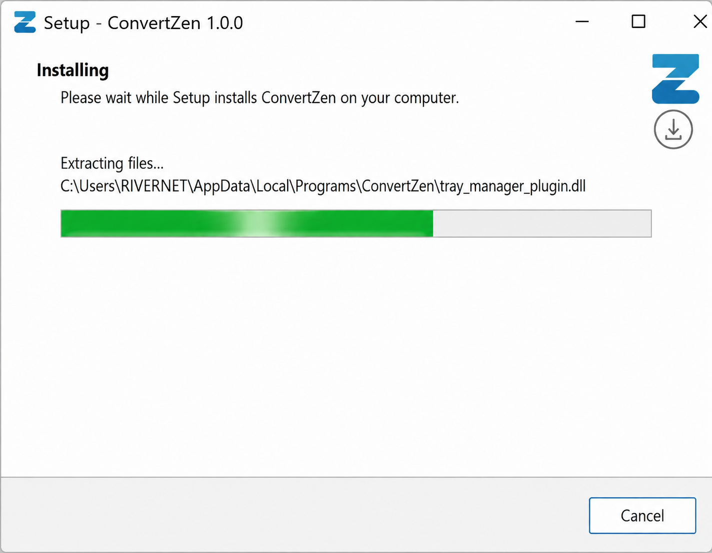 ConvertZen Windows installation step 8
