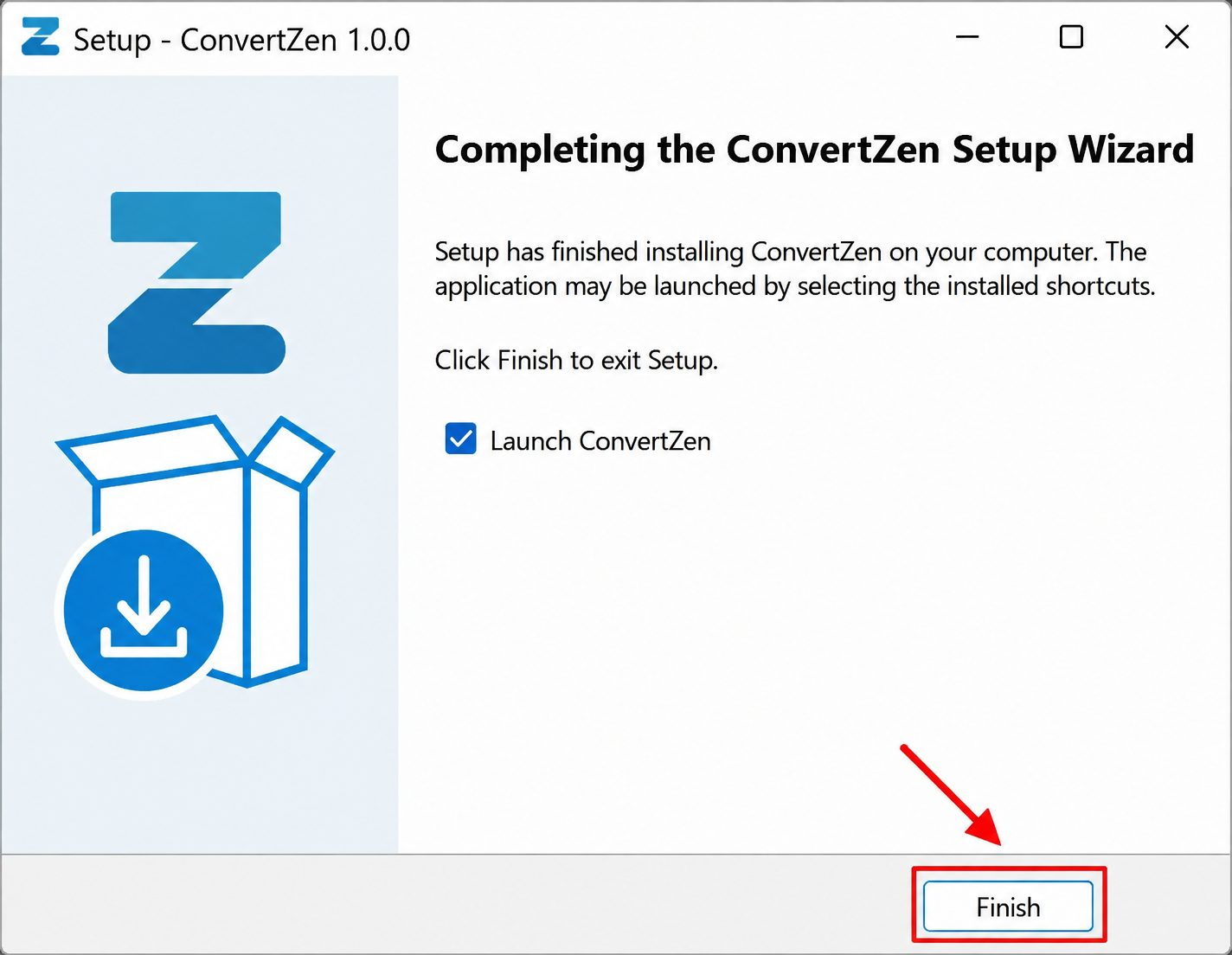 ConvertZen Windows installation step 9